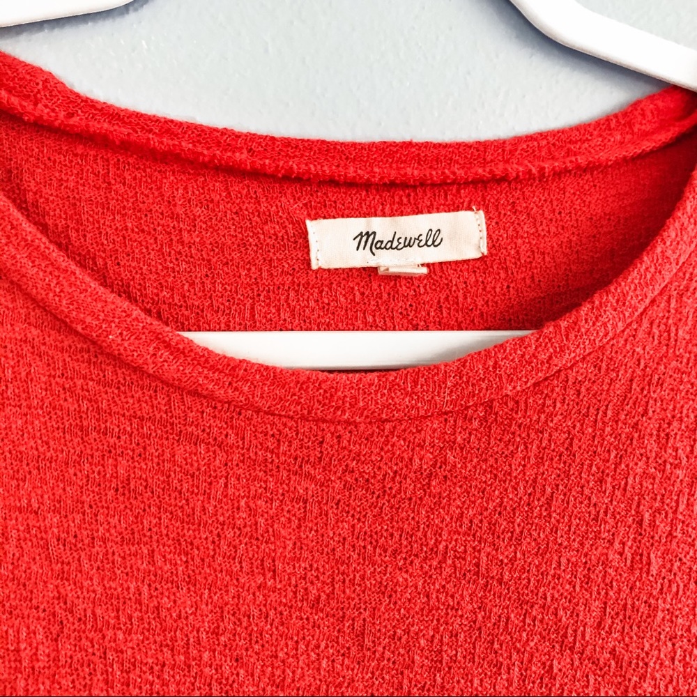 Madewell red side tie short sleeve shirt size extra small - Picture 3 of 6